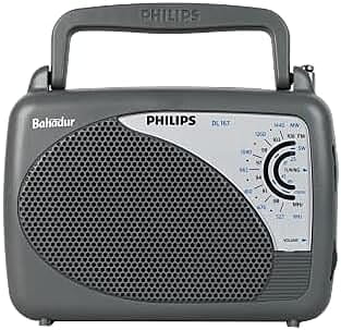 Philips Radio DL167/94 – MW/SW/FM Bands, Operates on 2xR20 (UM1) Batteries or Optional External 3V DC Power