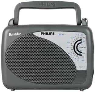 Philips Radio DL167/94 – MW/SW/FM Bands, Operates on 2xR20 (UM1) Batteries or Optional External 3V DC Power