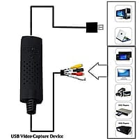 Easycap USB 2.0 Adapter TV Video Audio VHS to DVD Converter Capture Card Adaptor (Black)