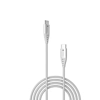 Portronics Konnect C1 20W PD Type C to Type C Data & Charging Cable Nylon Braided, Metal Heads, 1M Length (White)