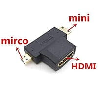 HDMI Female to Micro HDMI or Mini HDMI Male Connector (Black)