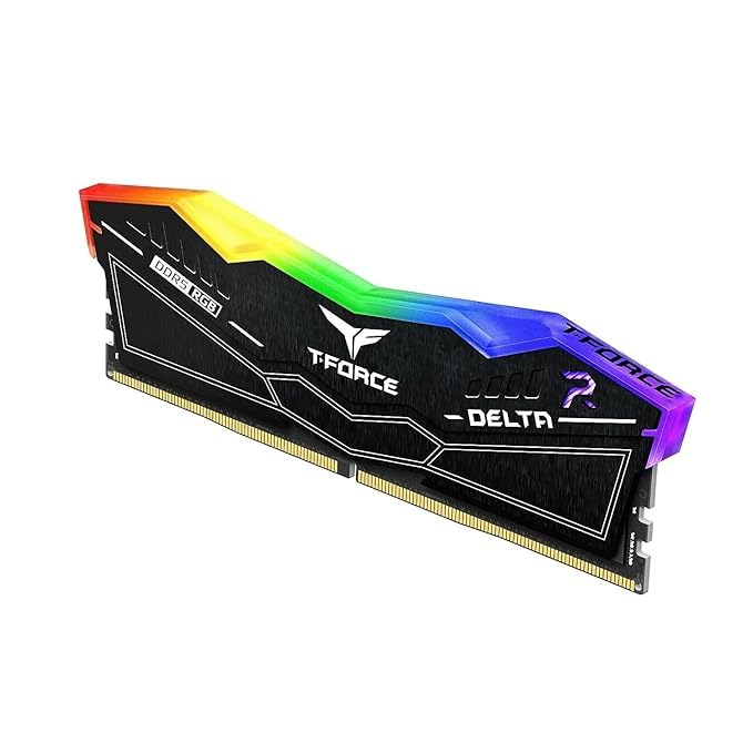 TeamGroup T-Force Delta RGB DDR5 Desktop Gaming Memory, Metal Heatsink, ARGB Sync, ECC, XMP 3.0/EXPO, Compatible With Intel/AMD CPU, High Performance Low Latency RAM