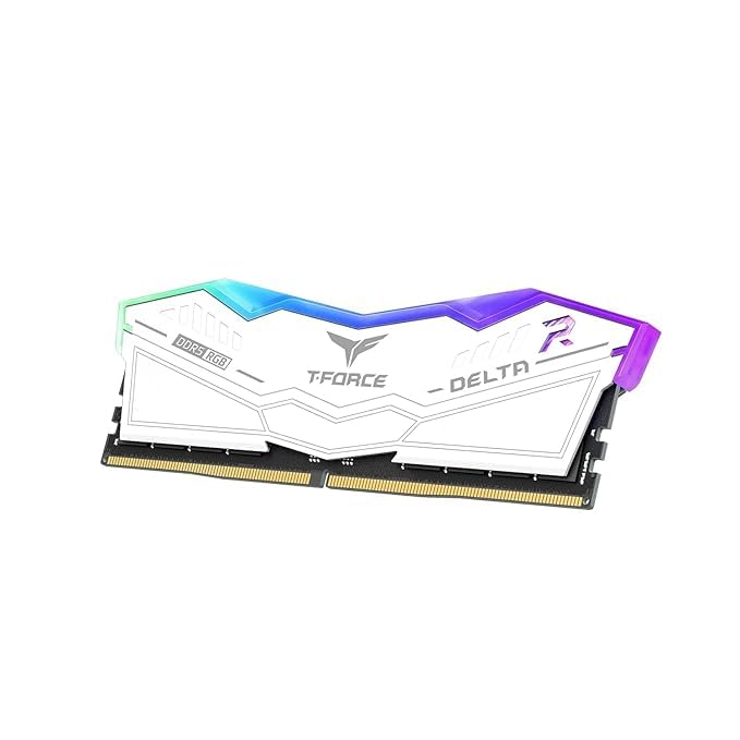 TeamGroup T-Force Delta RGB DDR5 Desktop Gaming Memory, Metal Heatsink, ARGB Sync, ECC, XMP 3.0/EXPO, Compatible With Intel/AMD CPU, High Performance Low Latency RAM