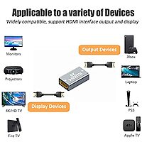HDMI Female to Female Coupler, 8K Extension Adapter for HDTV, Roku, PC, Laptop, Monitor, Projector, PS5/PS4/PS3, DVD Player, AV Receiver HDMI Female to Female Coupler, 8K Extension Adapter for HDTV, Roku, PC, Laptop, Monitor, Projector, PS5/PS4/PS3, DVD Player, AV Receiver