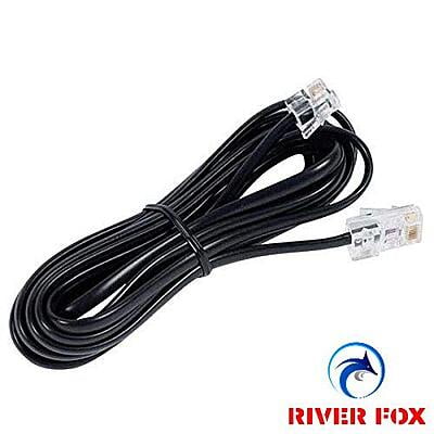 2 Meter RJ11 Telephone Modem Line Cable 2m Line Cable (Compatible with Landline Phone, Line Cable, Black