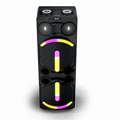 "Philips TAX5708 Bluetooth Party Speaker – 400W Max Output, Dynamic Bass Boost, Karaoke, Guitar/Mic Support, Multipoint Connectivity, Party Lights, Handle with Wheels"