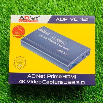 Adnet ADP-VC-1121 Prime HDMI 4K Video Capture Card USB 3.0 Capture Device (Black)