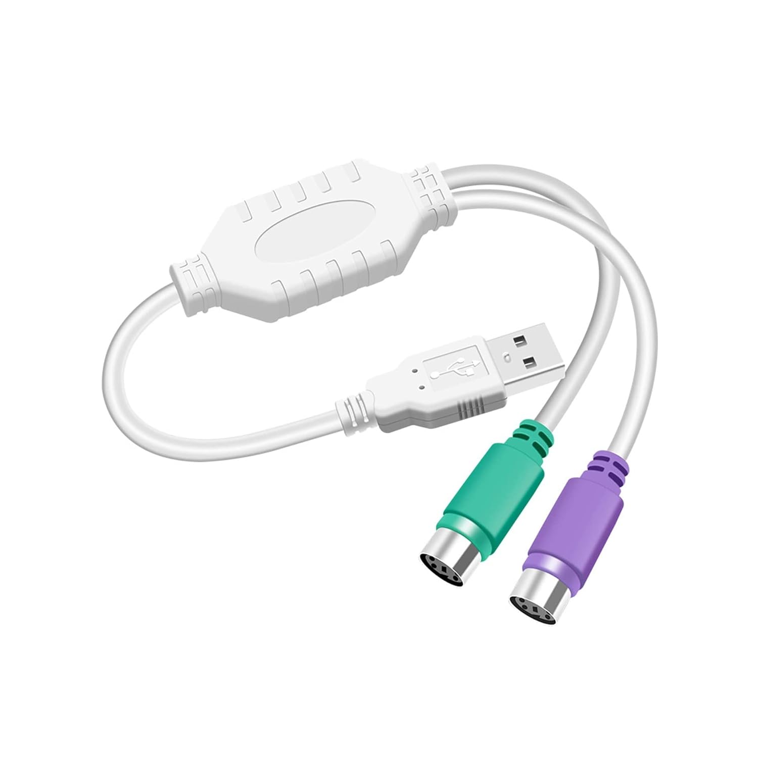 USB 2.0 Male to Dual PS/2 Female Converter ,Connector ,Adapter , Cable For Keyboard Mouse (Multicolor)