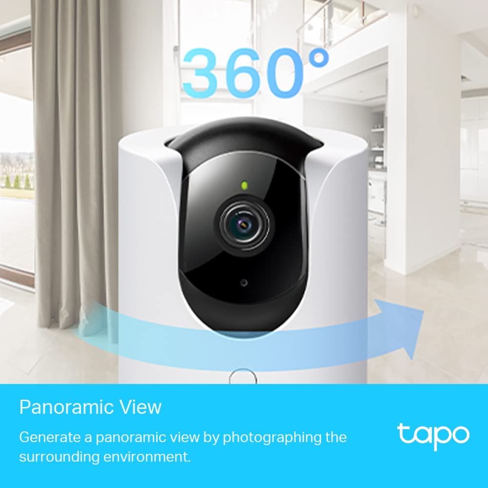 TP-Link Tapo C225 4MP 2K QHD 1440p Pan/Tilt WiFi Security Smart Camera, Indoor CCTV, Smart AI, Starlight Sensor,Night Vision Compatible with Alexa&Google Home, No Hub Required, SD Storage