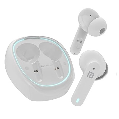 Portronics Harmonics Twins S11 Gaming Earbuds with Long Playtime,TWS Low Latency,Auto ENC Quad 4 Mics,BT5.3V,Rapid Pairing,IPX 4 Water Resistance,Wireless Earpods,in-Ear,Type C Fast Charging