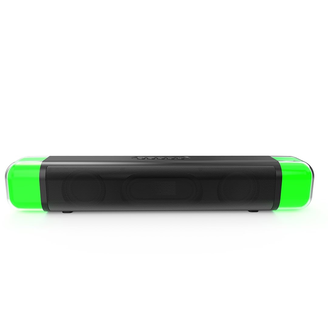 Bluei Rocker-R10 Soundbar with RGB LEDS, TWS Function & 2 Full Range Drivers Bluetooth Soundbar (Black, 2.0 Channel)