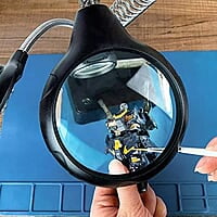 Desktop LED Magnifying Glass Soldering Station - 2.5X, 7.5X, 10X Magnification with Helping Hands and Alligator Clips