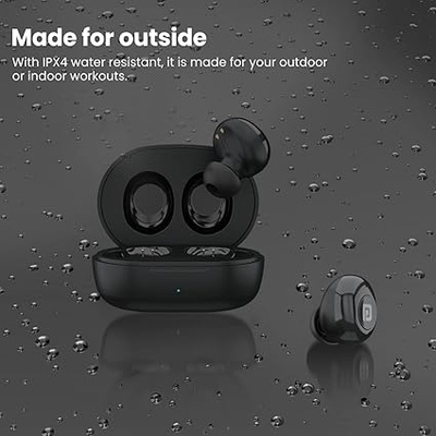 Portronics Harmonics Twins S3 Smart TWS Bluetooth 5.3 in Ear Earbuds with 20 Hrs Playtime, 8Mm Drivers, Type C Charging, Ipx4 Water Resistant, Low Latency, Lightweight Design(Black)