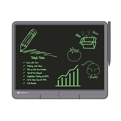 Portronics Ruffpad 15 Re-Writable LCD Screen 38.1cm (15-inch) Writing Pad for Drawing, Playing, Handwriting Gifts for Kids & Adults