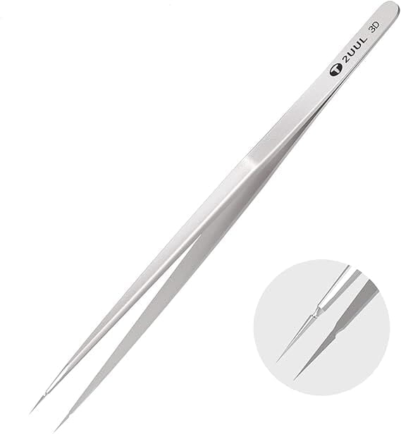 3D Straight Head Titanium Alloy Tweezers - Ultraprecise Curved Head for iPhone Motherboard Repair