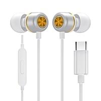 Portronics Conch 20 in Ear Wired Earphone with Type-C Jack, Powerful Audio, Built-in Microphone, Tangle Resistant Cable