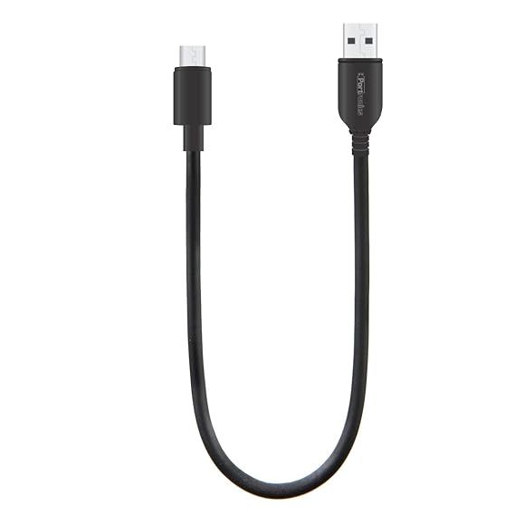 Portronics Konnect Core Mini Micro USB Charging Cable Compatible with All Micro USB Devices ,Black ,25cm