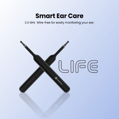 Portronics Xlife Smart Wireless Ear Otoscope Cleaner with 6 LED Lights,Control Via App (Black)