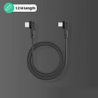 Portronics Konnect L 60W PD Type C to Type C Mobile Charging Cable, 1.2M, Fast Data Sync, Tangle Resistant, TPE+Nylon Braided (Grey)