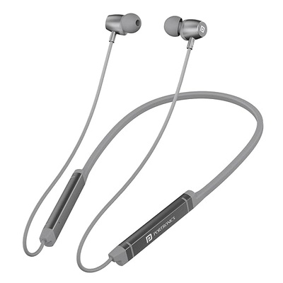 Portronics Harmonics Z9 Wireless Bluetooth in Ear Neckband with Mic, 40 Hours Playtime, Metallic Finish, BT5.3V, 10mm Dynamic Driver, Dual Pairing, Magnetic Buds, Type C Fast Charging