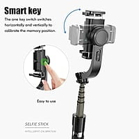 Gimbal Stabilizer for Smartphone with Extendable Bluetooth Selfie Stick and Tripod, Multifunction Remote 360 Automatic Rotation, for iPhone/Android