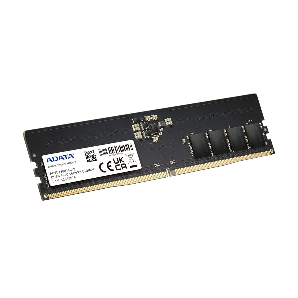 ADATA (UDIMM) DDR5 Desktop Memory, Single RAM Module, Supports Intel & AMD Latest CPU, Intel XMP & AMD Expo, Built in PMIC, On Die ECC, Low Voltage, More Bandwidth, Without Heat Sink