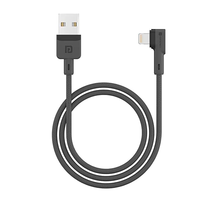 Portronics Konnect L 1.2M Fast Charging 3A 8 Pin USB Cable with Charge & Sync Function for iPhone, iPad (Grey)