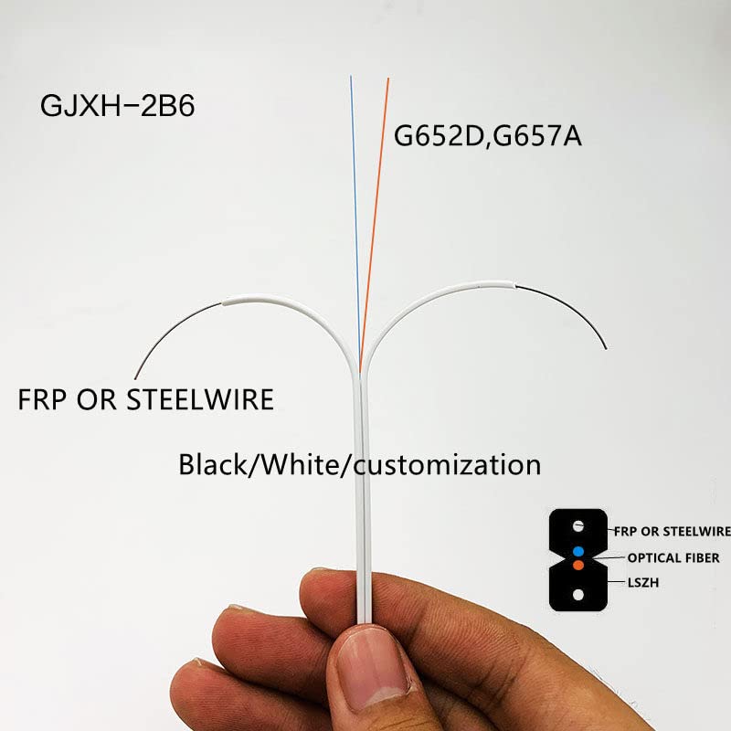 FTTH DROP CABLE GJXH-2B6A1-METTALIC 2F