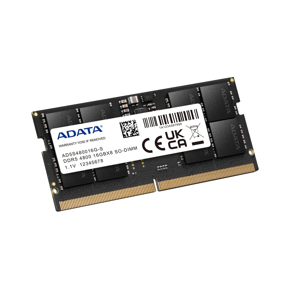 ADATA Premier (SO-DIMM) DDR5 Laptop Memory, Single RAM Module, Supports Intel & AMD Latest CPU, Intel XMP & AMD Expo, Built in PMIC, On Die ECC, Low Voltage, More Bandwidth-Without Heat Sink