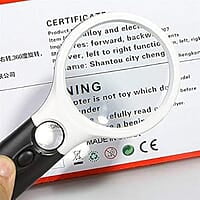 Magnifying Glass with 3 LED Lights - Dual Lenses for Reading & Jewelry Inspection