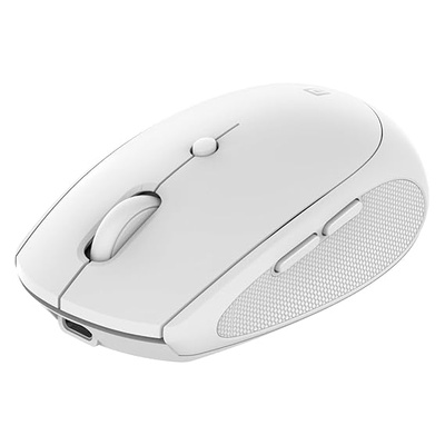 Portronics Toad III Wireless Mouse with Bluetooth & 2.4 GHz Dual Connectivity, Rechargeable, 6 Buttons, Adjustable DPI, Silicon Grip & Ergonomic Design for PC, Laptop, Mac (White)