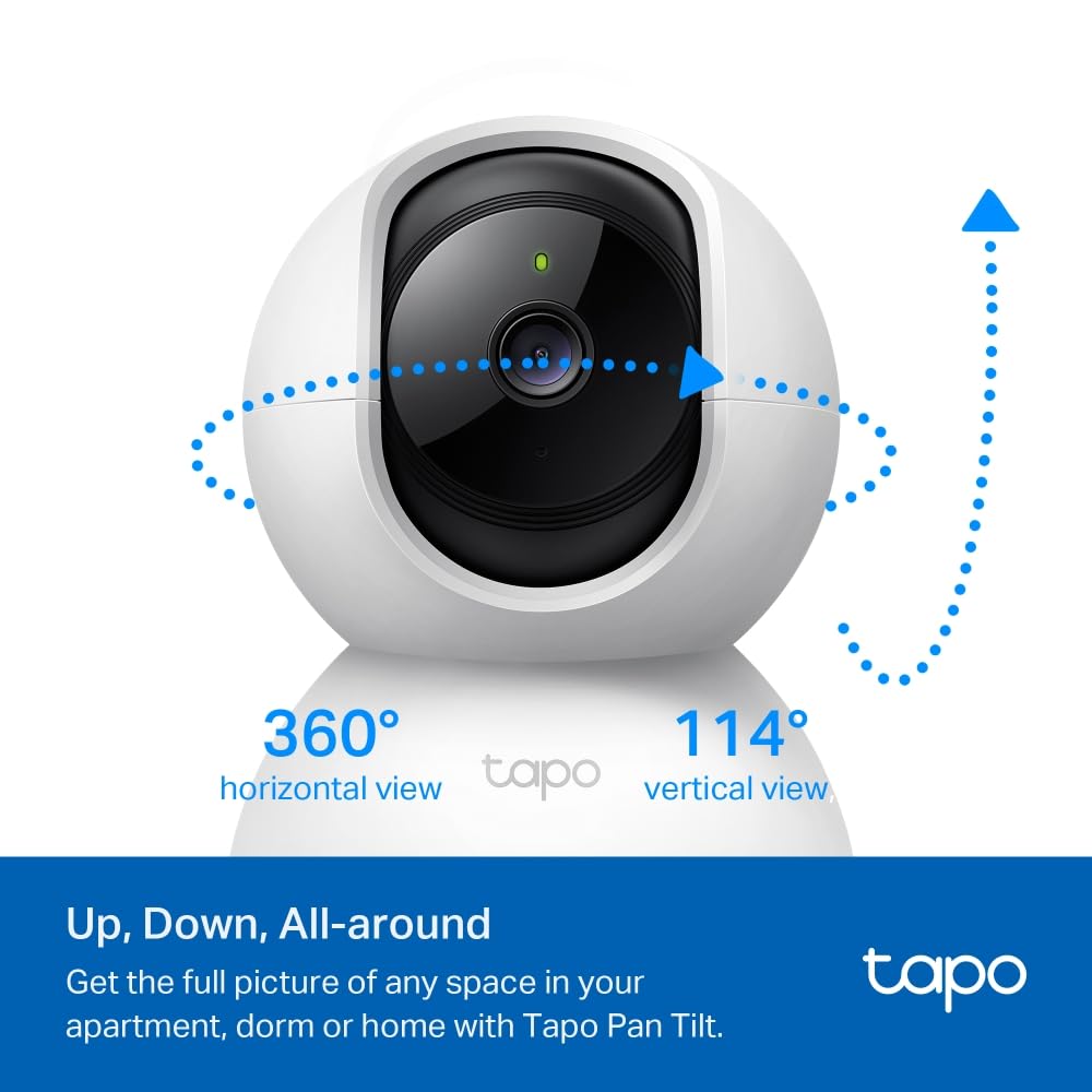 TP-Link Tapo C210 360° 3MP Full HD 2304 X 1296P Video Pan/Tilt Smart Wi-Fi Security Camera | Alexa Enabled | 2-Way Audio| Night Vision| Motion Detection | Indoor CCTV