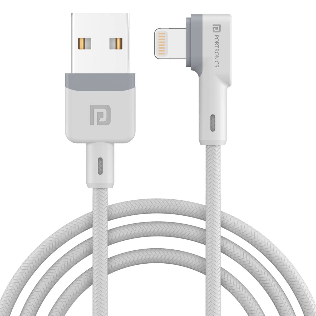 Portronics Konnect L Fast Charging 3A 8 Pin USB Cable with Charge & Sync Function