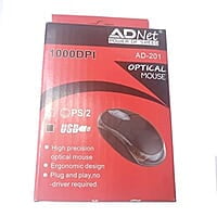 Wired Optical Mouse AD-201 USB 2.0, 1000DPI (Black)