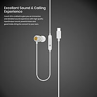 Portronics Conch 20 in Ear Wired Earphone with Type-C Jack, Powerful Audio, Built-in Microphone, Tangle Resistant Cable