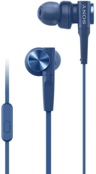 Sony MDR-XB55AP in-Ear Extra Bass Wired Headphones with Mic (Blue)