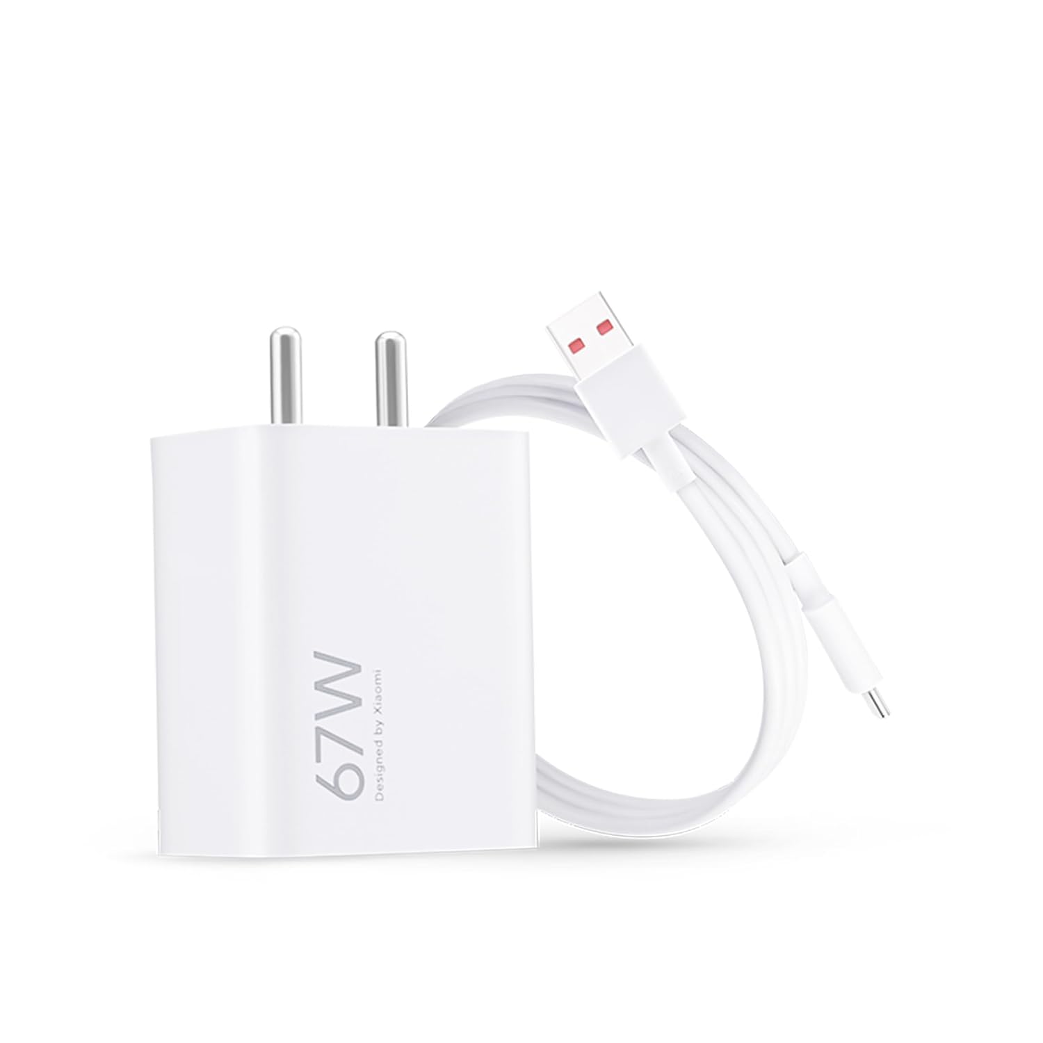 MI Xiaomi 67W Fast Charger USB-C Charging Adapter ,Quick Charge 4.0 Power Delivery PD Charger with Cable for Redmi Note, Poco, Mi Phone Series (White)