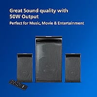 Philips Audio TAV5257 45W 2.1 Channel Wireless & Wired Multimedia Computer Speaker with USB, Bluetooth, AUX, FM, and Remote Control (Black)