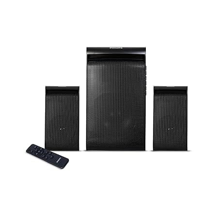 Philips Audio TAV5257 45W 2.1 Channel Wireless & Wired Multimedia Computer Speaker with USB, Bluetooth, AUX, FM, and Remote Control (Black)