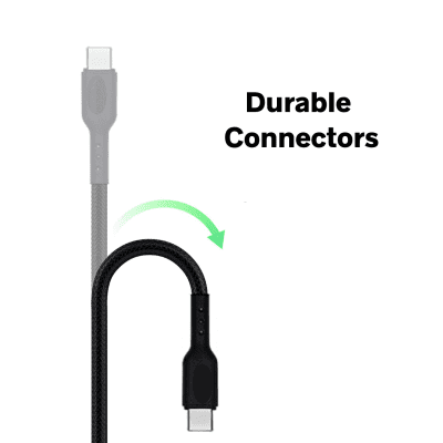 Champion Type-C to Type C 35W Braided Data Sync & Charging Cable for all Android & Type-C Devices (Black) - 1 Meter