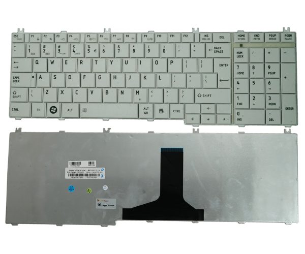 Laptop Keyboard Compattible for Toshiba Satellite C650 C650D C655-Series(White)