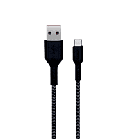 Champion USB to Type-C 2.4Amp Data Sync & Charging Cable Braided 1M for all Android & USB Type-C Devices (Grey)