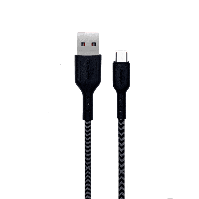 Champion USB to Micro 2.4Amp Data Sync & Charging Cable Braided 1M for all Android & Micro USB Devices (Grey)