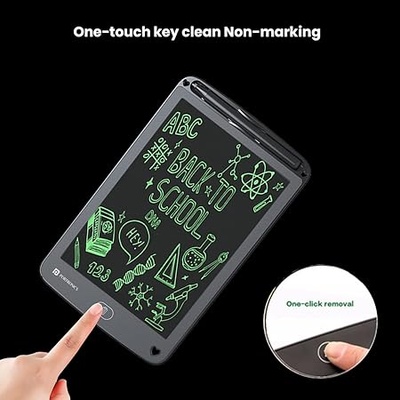 Portronics Ruffpad 12E Re-Writable LCD Writing Pad with 30.4cm (12 inch) Writing Area, Single Tap Erase