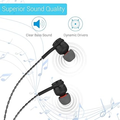 Portronics Conch Gama Earphone,1.2m Tangle Free Cable, Mic, 3.5mm Aux Port Wired Gaming  (Black, In the Ear)