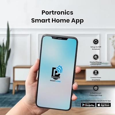 Portronics Splug 16 Wifi 16A Smart Plug Suitable for AC, Geyser, TVs, Fan Compatible with Alexa and Google Assistant