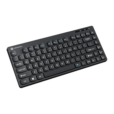 Portronics Bubble Multimedia Wireless Keyboard 2.4 GHz & Bluetooth 5.0 Connectivity, Noiseless Experience, Compact Size for iOS iPad Air, Pro, Mini, Android, Windows Tablets PC Smartphone(Black)