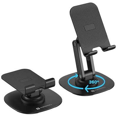 Portronics Mobot III Multifunctional Universal Mobile Holder with 360° Rotating Base, Multiple Adjustment Angles,compatible for Mobile,Tablets & iPad(Black)