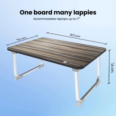 Portronics My Buddy J Portable/Foldable Laptop Table with Laminated MDF Board, Aluminium Legs, Anti-Skid Grip, Supports Upto 17 inch Laptop