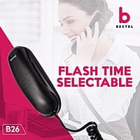 Beetel B26 Corded Slim Landline Phone (Black)